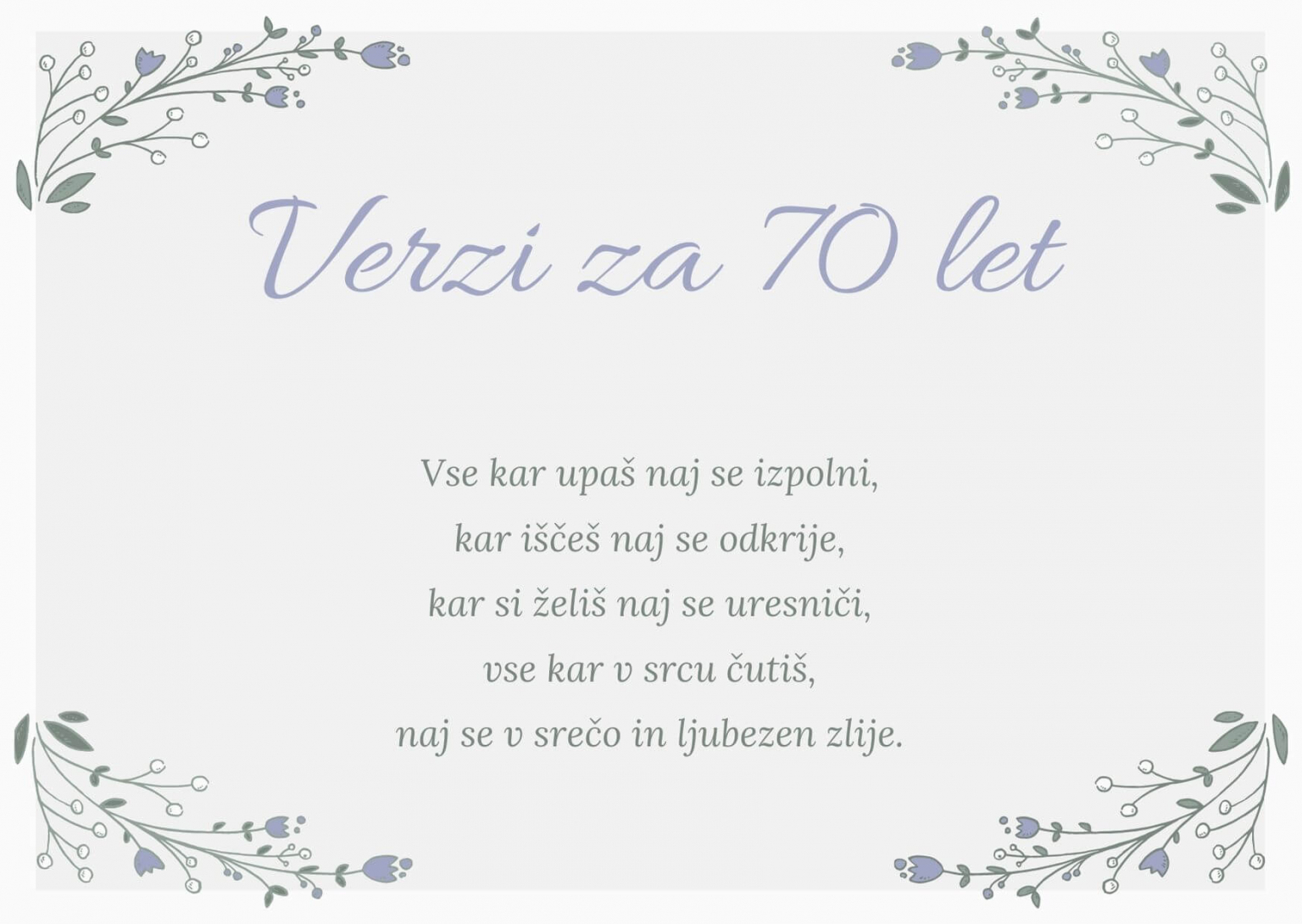 Najlepši verzi za 70. let - Raptas.si