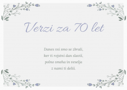 Najlepši verzi za 70. let - Raptas.si