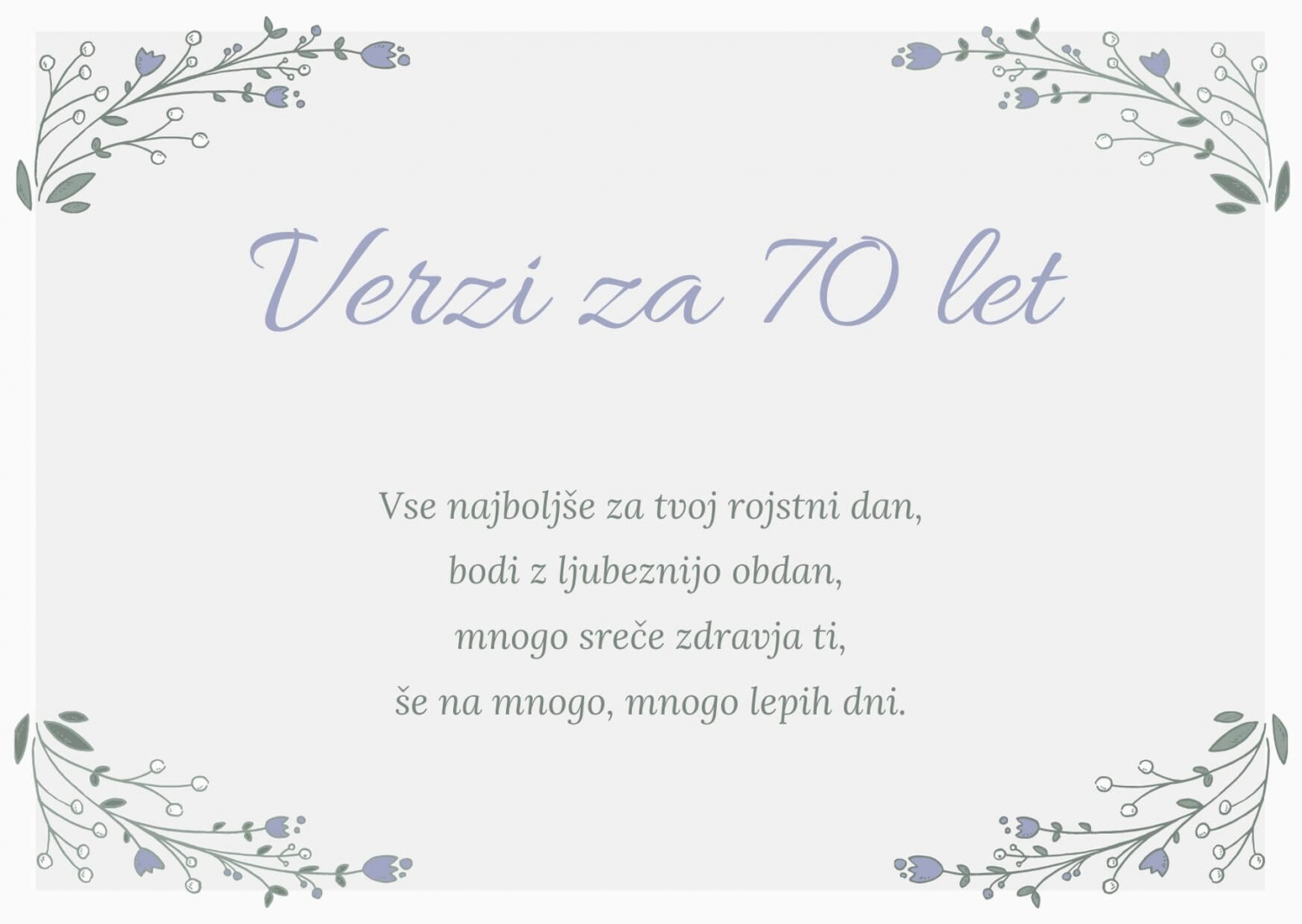 Najlepši verzi za 70. let - Raptas.si