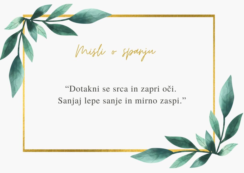 najlepša misel o spanju