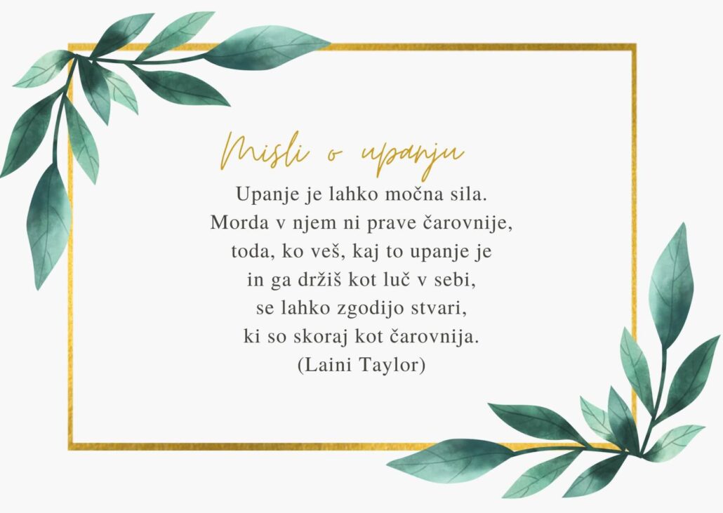 najlepša misel o upanju